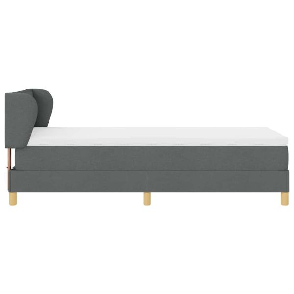Легло с пружинирана основа Тъмносив 80 x 200 cm текстил