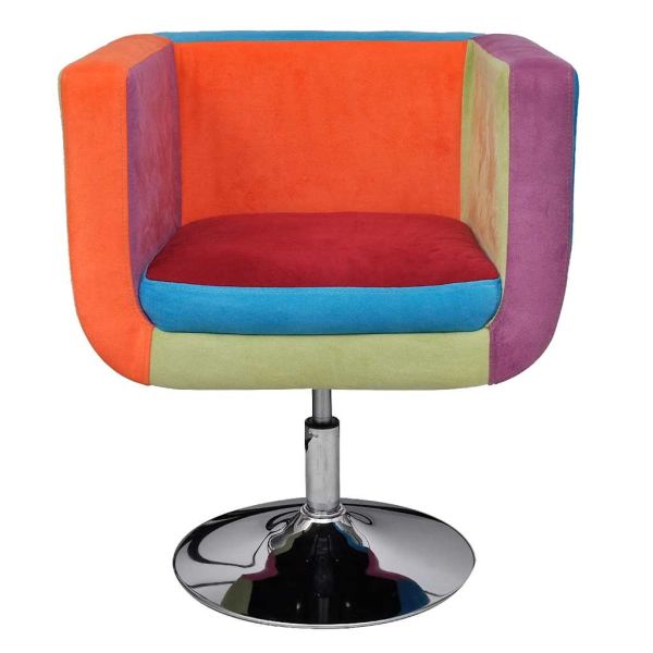 Фотьойл с кубична форма, пачуърк дизайн, текстил