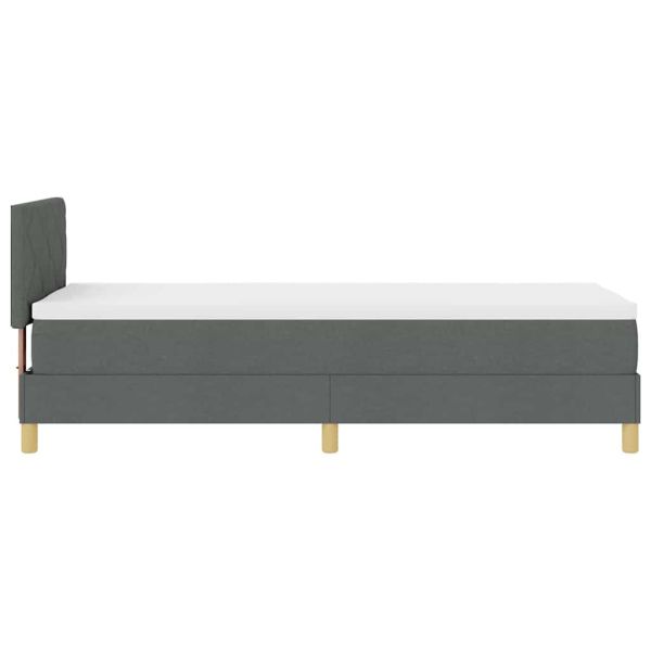 Легло с пружинирана основа Тъмен сив 80 x 200 cm текстил
