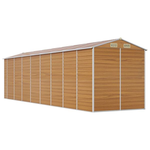 Градински навес светлокафяв 191x725x198 см поцинкована стомана