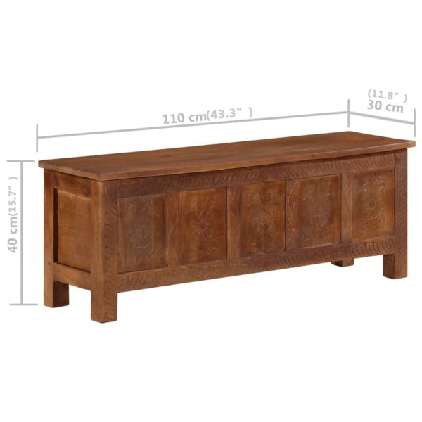 Кутия за съхранение 110x30x40 см мангово дърво масив