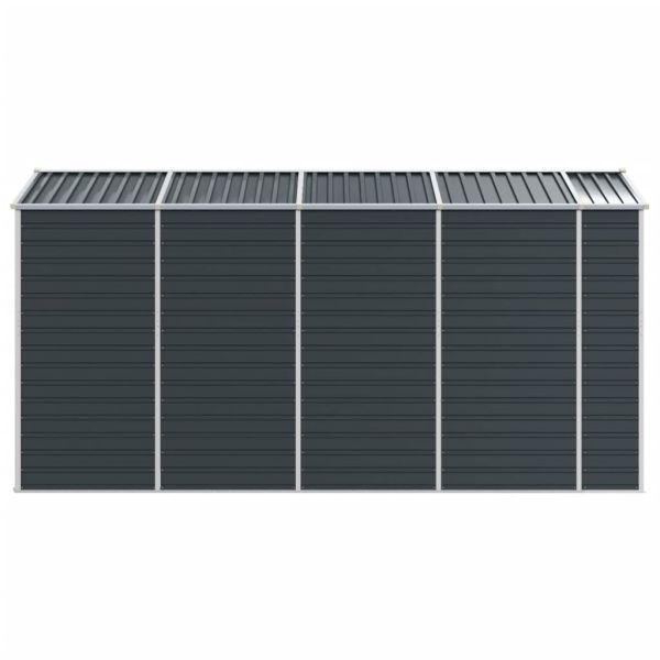 Градинска барака антрацит 191x385x198 см поцинкована стомана