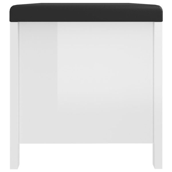 Кутия за съхранение, бял гланц, 105x40x45 см, инженерно дърво