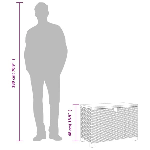 Градинска кутия за съхранение черна 80x40x48 см PE ратан акация