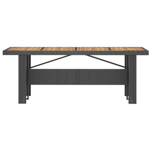 Градински комплект с възглавници, 9 части, полиратан, черен