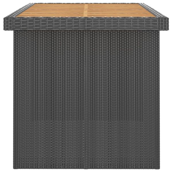 Градински комплект с възглавници, 9 части, полиратан, черен