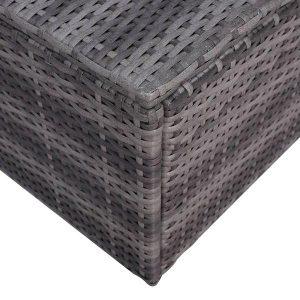 Градински комплект с възглавници, 6 части, полиратан, сив