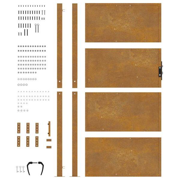 Градинска порта 100x200 см, кортенова стомана