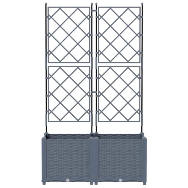 Градинска саксия 2 pcs Светло сиво 80 x 40 x 143 см Пластмаса