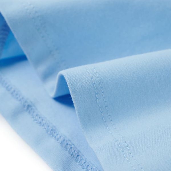 Детска тениска с ръкави волани, светлосиньо, 140