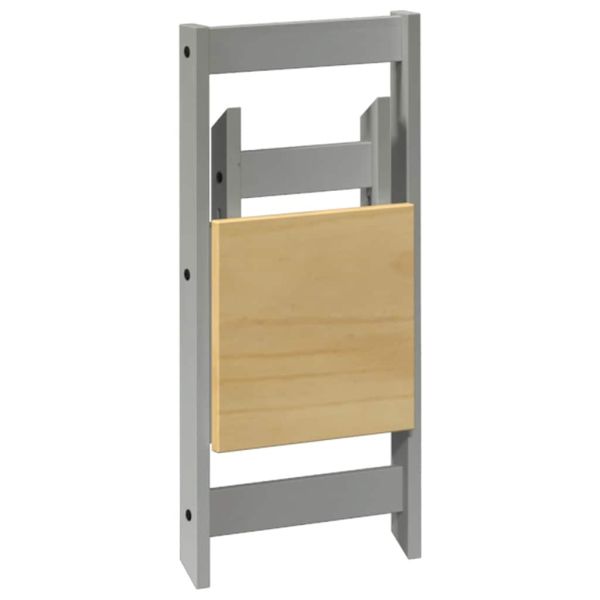 Трапезни столове "Corona" сгъваеми 4 бр сиви борово дърво масив