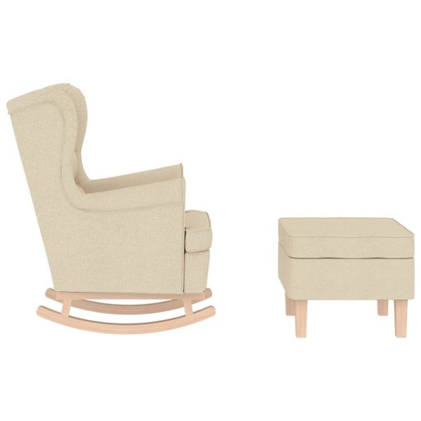 Люлеещ се стол с табуретка за крака, син, плат