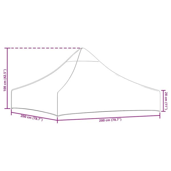 Покривало за парти шатра, 2x2 м, таупе, 270 г/м²