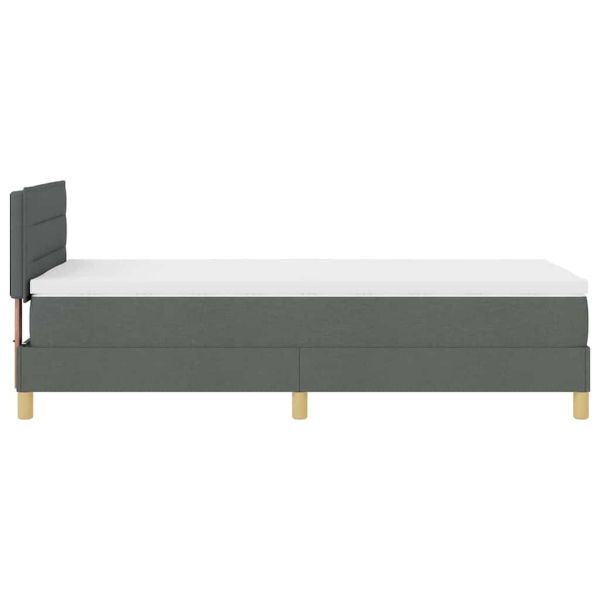 Легло с пружинирана основа Тъмен сив 80 x 200 cm текстил