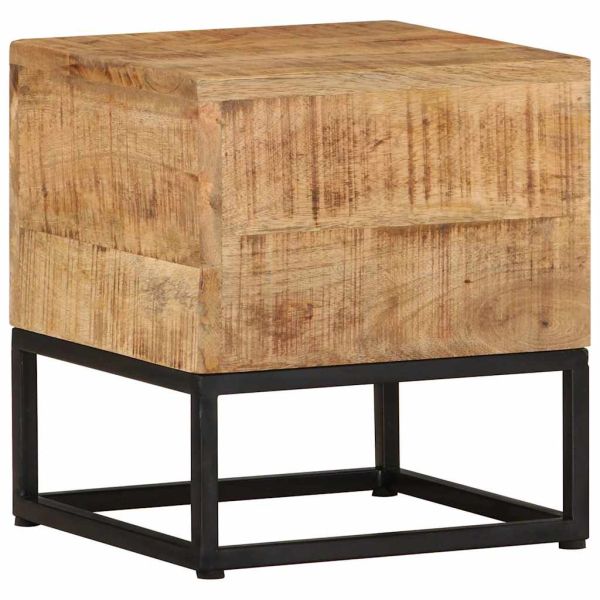 Странична маса, 30x30x33 см, грубо мангово дърво