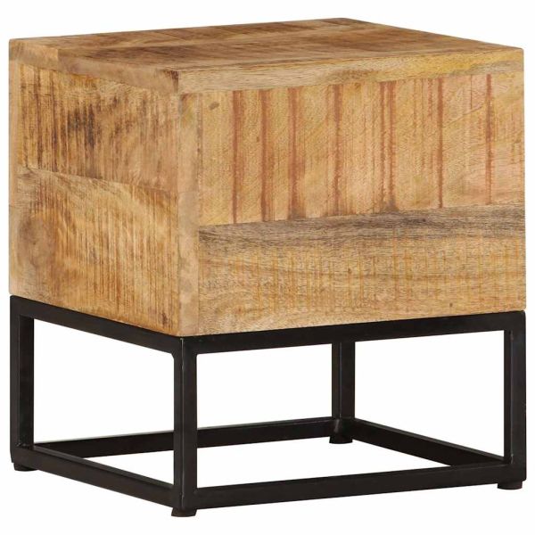 Странична маса, 30x30x33 см, грубо мангово дърво