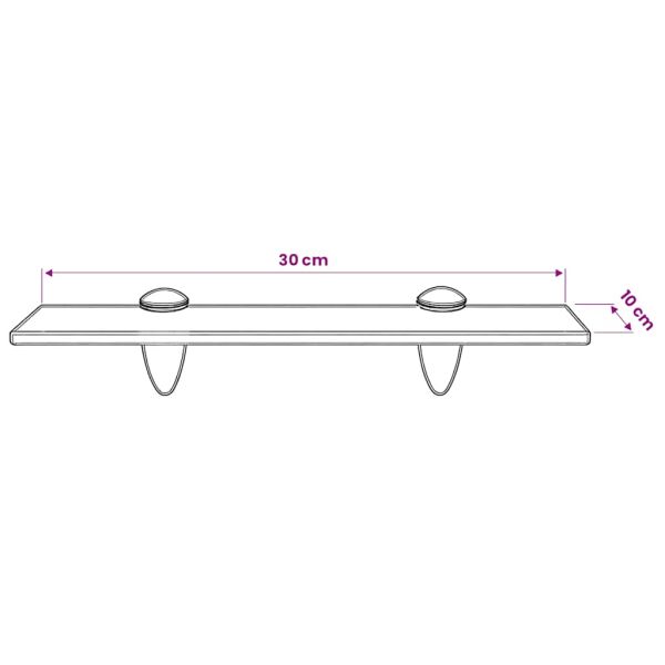 Подвижен рафт, стъкло, 30 x 10 см, 8 мм