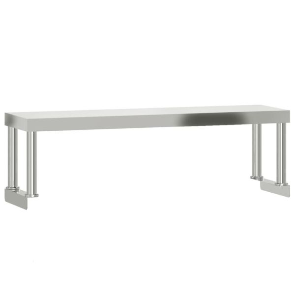 Кухненска работна маса с рафт 110x30x120 см неръждаема стомана