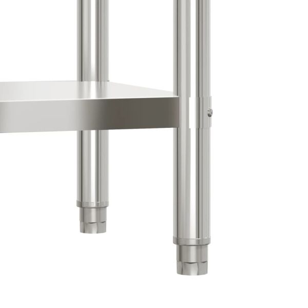 Кухненска работна маса с рафт 110x30x120 см неръждаема стомана