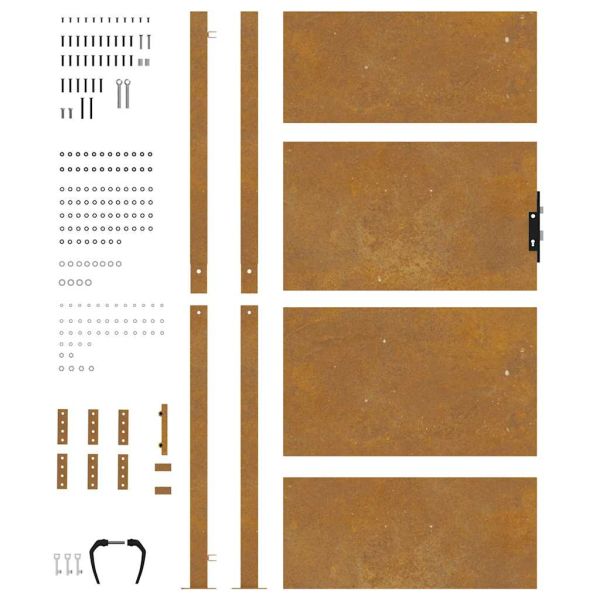 Градинска порта 100x200 см, кортенова стомана