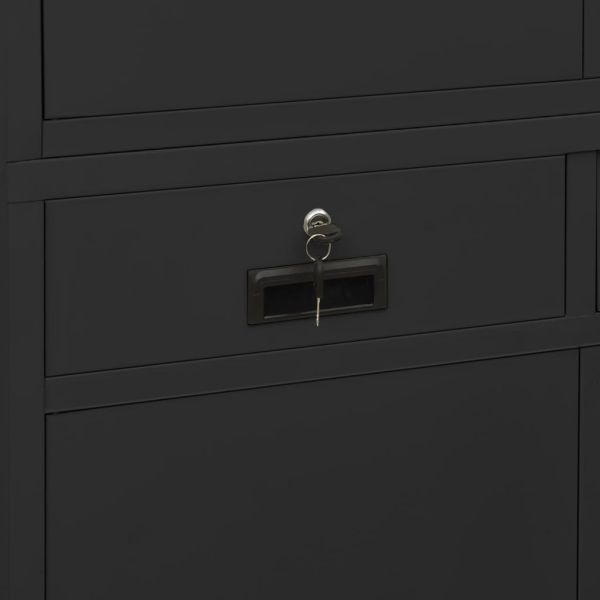 Офис шкаф, антрацит, 90x40x180 см, стомана