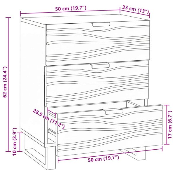 Нощен шкаф Натурално 50 x 33 x 62 см Инженерна дървесина