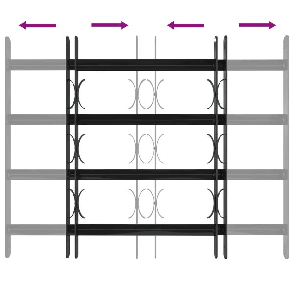 Прозоречна решетка 75.5 x 60 см Прахово боядисана стомана Черно