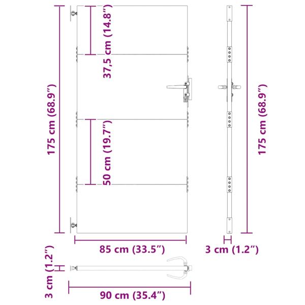 Градинска порта 85x175 см, кортенова стомана