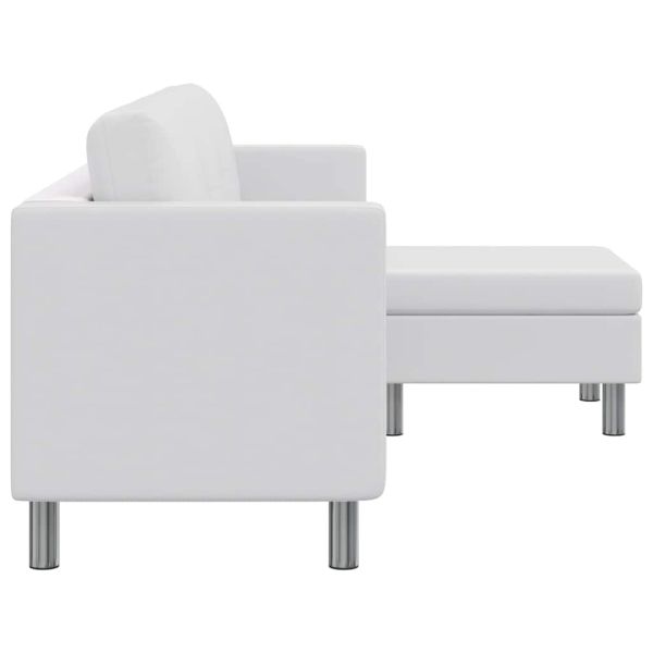 Секционен диван 3-местен изкуствена кожа бял