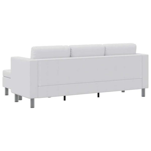 Секционен диван 3-местен изкуствена кожа бял