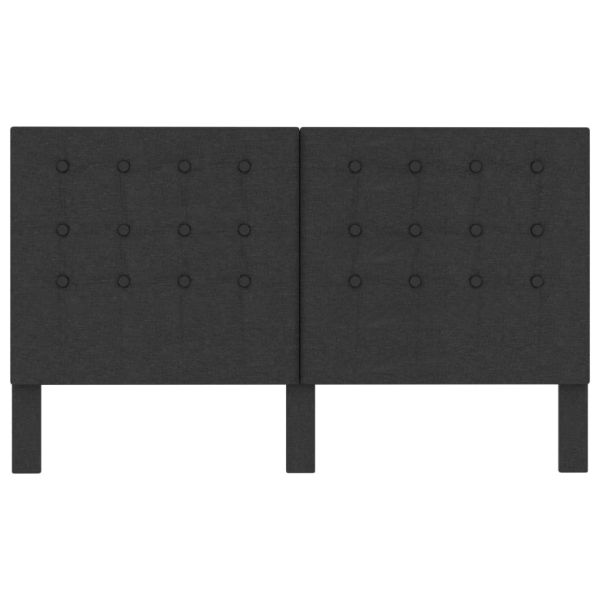 Тапицирана табла за спалня тъмносива текстил 180x200 см