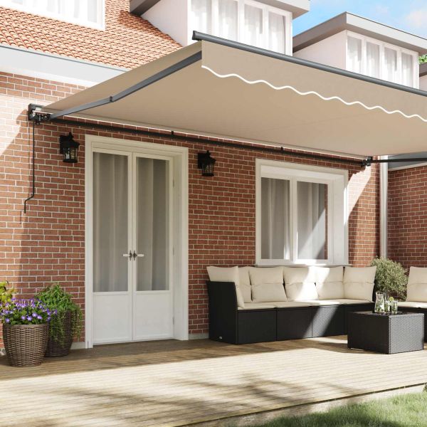 Рамка за сенник Бежово 500 × 300 cm Полиестер с PU покритие
