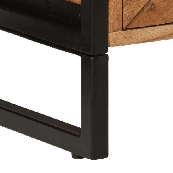 Шкаф за баня 40x30x60 см масивно акациево дърво и желязо