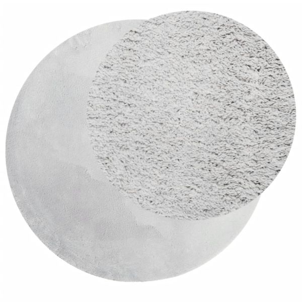 Килим HUARTE с къс косъм, мек и миещ се, сив, Ø 80 см