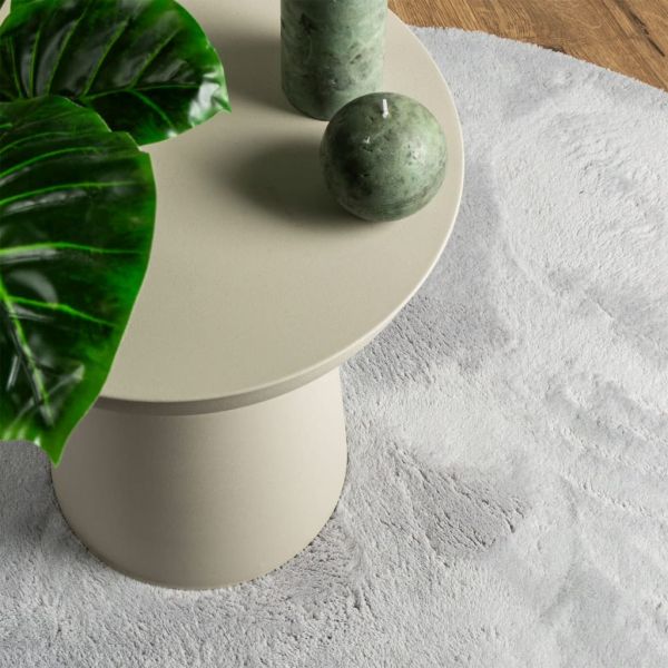 Килим HUARTE с къс косъм, мек и миещ се, сив, Ø 80 см