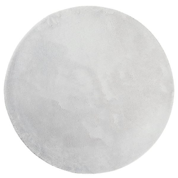 Килим HUARTE с къс косъм, мек и миещ се, сив, Ø 200 см