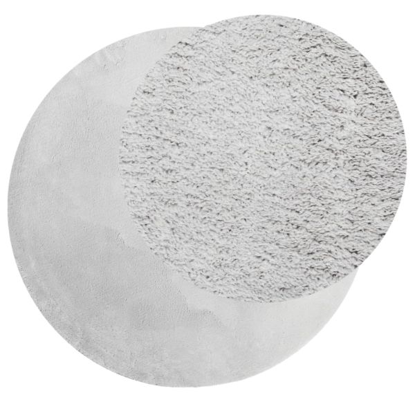Килим HUARTE с къс косъм, мек и миещ се, сив, Ø 200 см