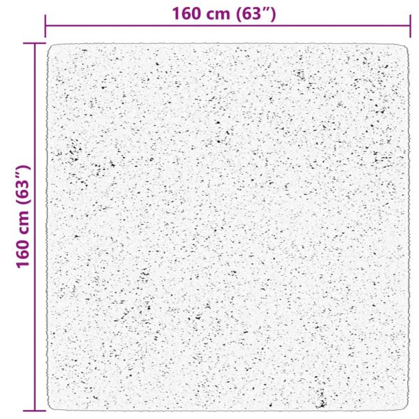 Килим HUARTE с къс косъм, мек и миещ се, черен, 160x160 см