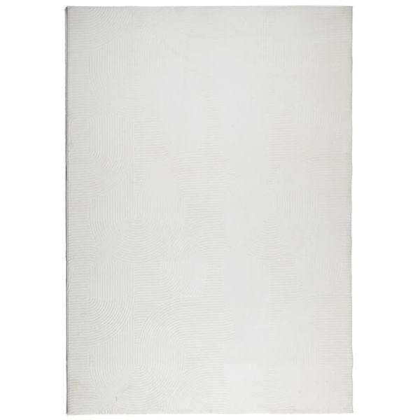 Килим IZA с къс косъм, скандинавски вид, кремав, 140x200 см