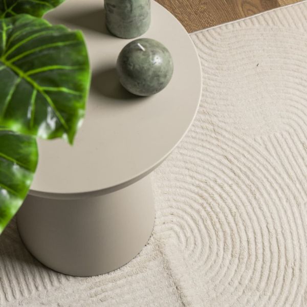 Килим IZA с къс косъм, скандинавски вид, кремав, 140x200 см