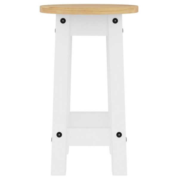 Бар комплект от 3 части, бял, масивна борова дървесина