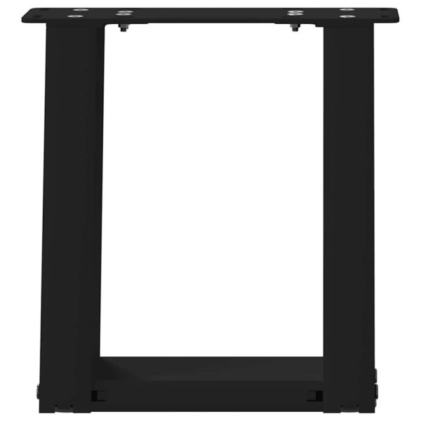 Крака за масичка за кафе, U-образни, 2 бр., черни, 30 x (30-31) см, стомана