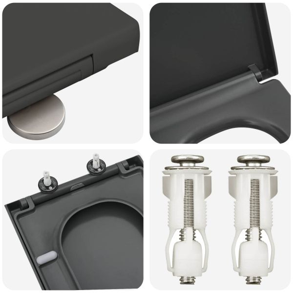 Тоалетна седалка Антрацит 47,5 x 35 x 3,6 см Дуропласт