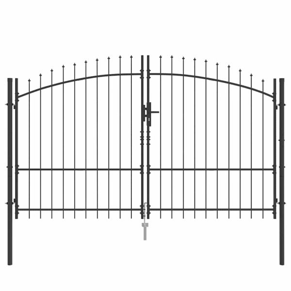 Двойна порта с заключване Woerden Сив 299,5 x 224,5 см Стомана