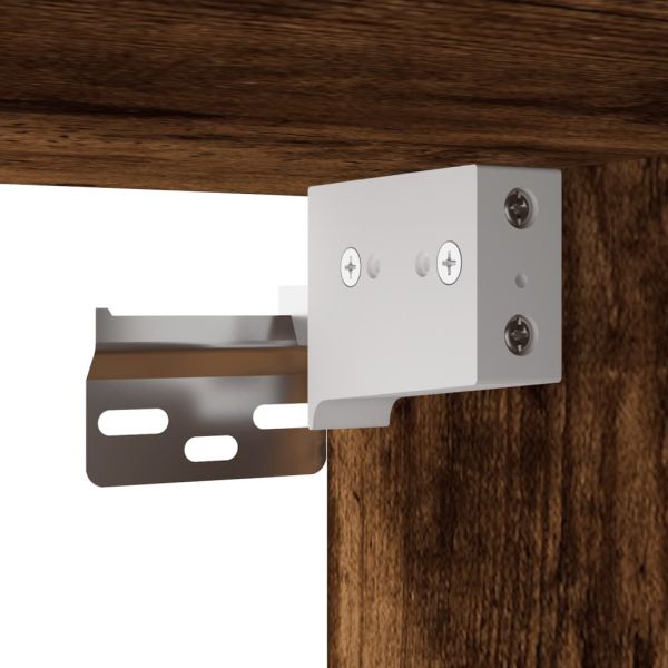 Стенен шкаф опушен дъб 69,5x34x90 см инженерно дърво