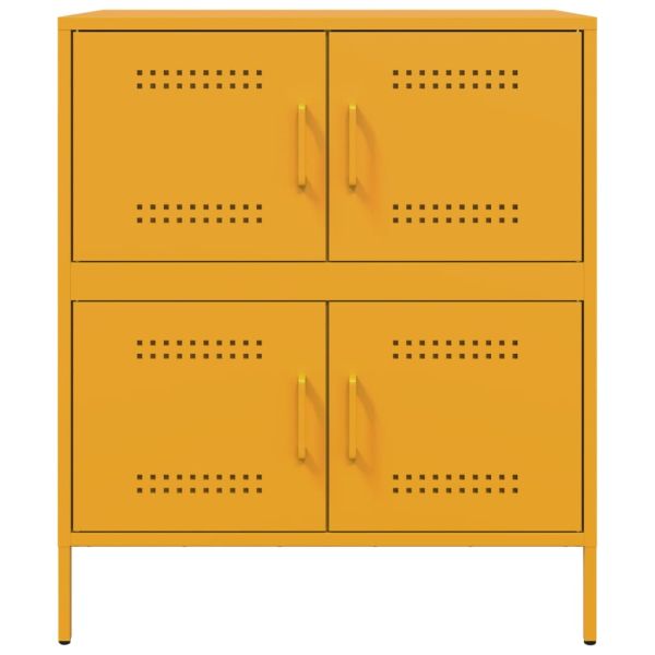 Бюфет, горчица жълто, 68x39x79 см, стомана