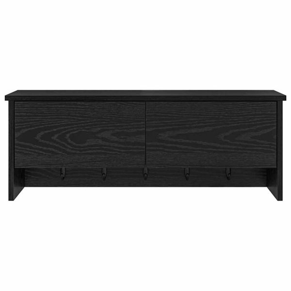 Стенен закачалка за палта с рафт Черния дъб 80 x 20 x 30 cm