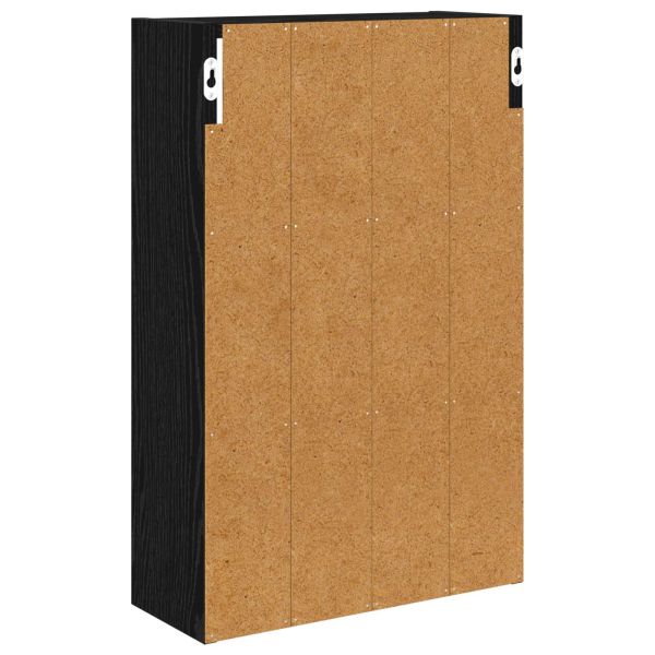 Банен стенен шкаф с рафт Черен Дъб 40 x 16 x 62,5 см