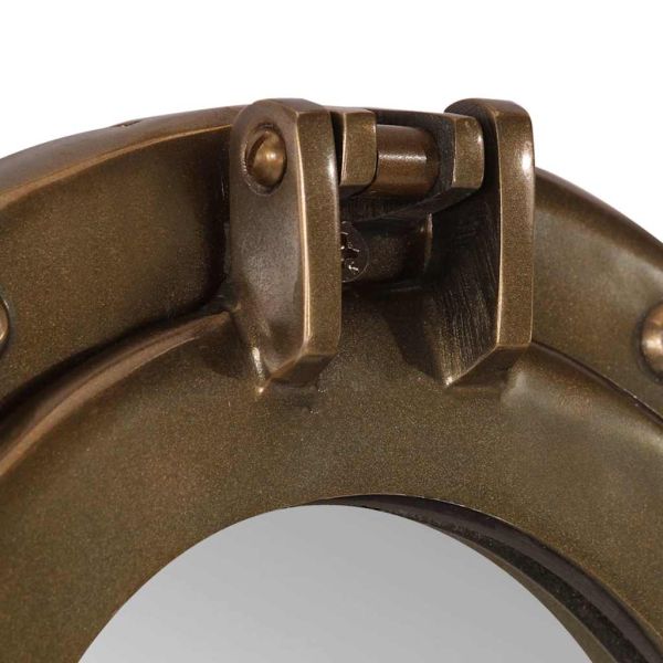 Огледало за стена с илюминатор Ø38 см алуминий и стъкло