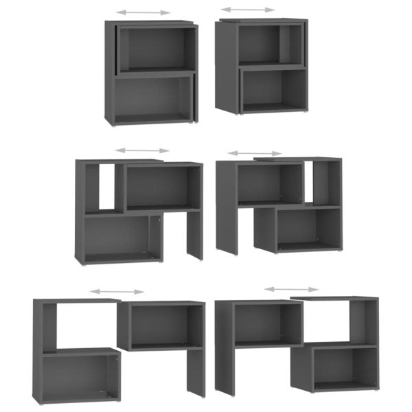 ТВ шкаф, сив, 104x30x52 см, инженерно дърво